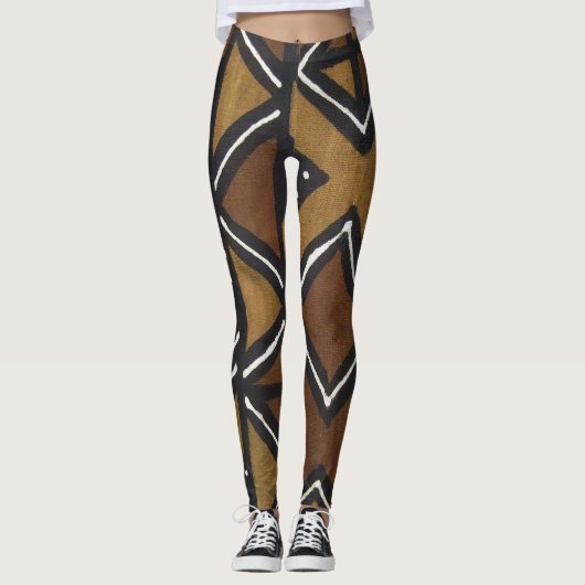  Leggings van bedrukt Afrikaanse modderdoek (Voorkant)