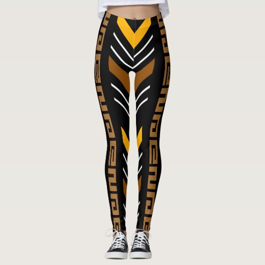 Leggings van bedrukt Afrikaanse modderdoek (Voorkant)