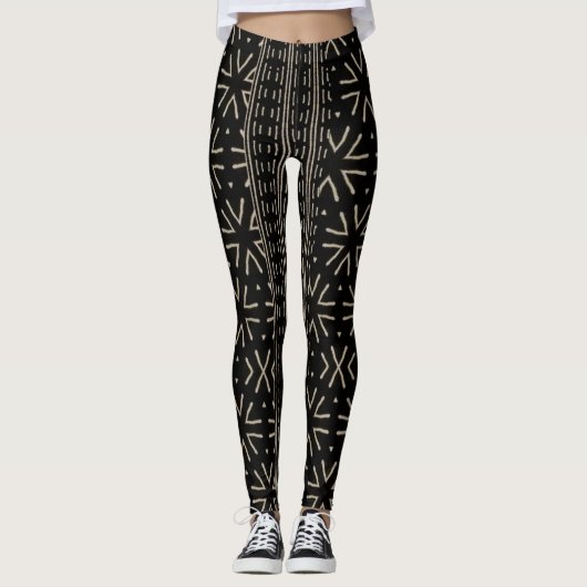Leggings van bedrukt Afrikaanse modderdoek (Voorkant)