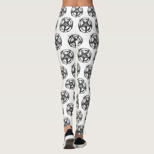 Leggings van Black Satanic Pentagram (Achterkant)