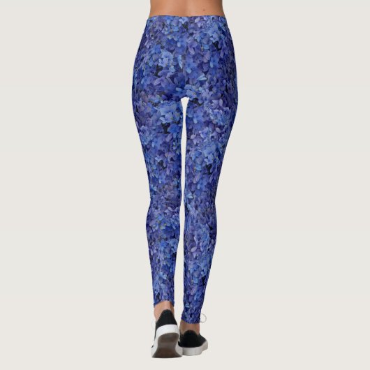 Leggings van blauwe hydrangea (Achterkant)