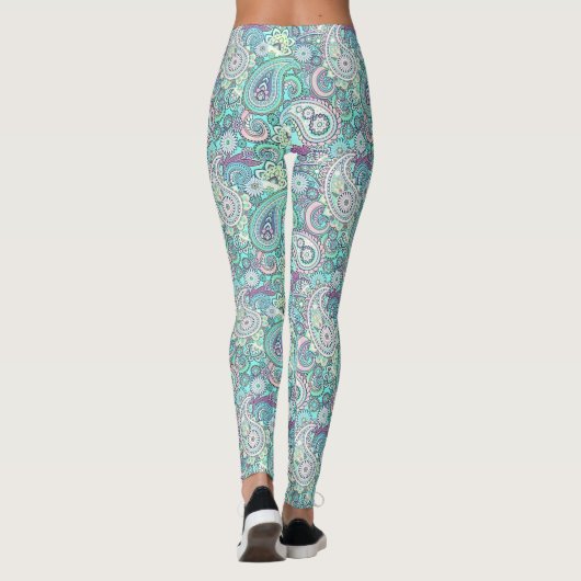 Leggings van blauwe paisley (Achterkant)