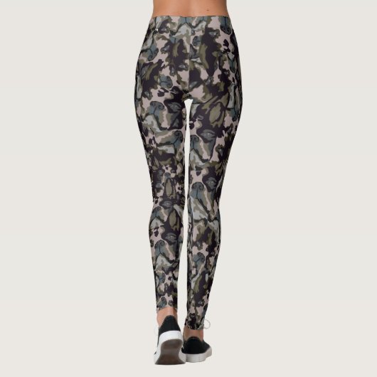 Leggings van Boston Terrier Camo (Achterkant)