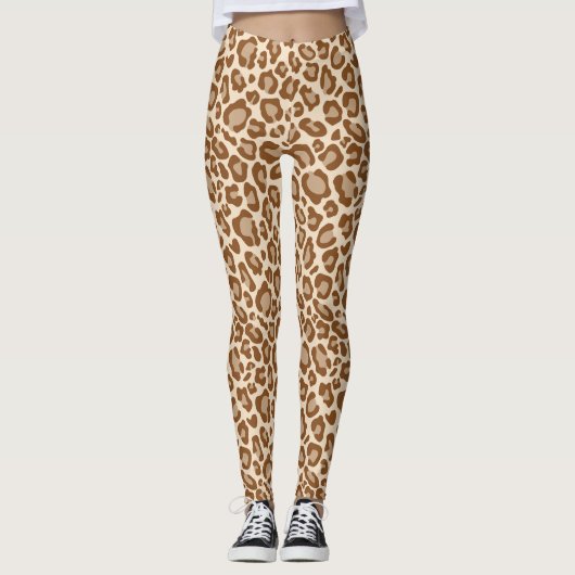 Leggings van Brown Leopard Print (Voorkant)