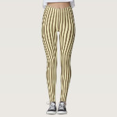 Leggings van bruine en crème Pinstripes (Voorkant)