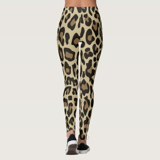 Leggings van bruine luipaardecheetah (Achterkant)