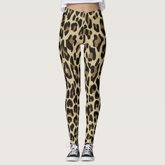 Leggings van bruine luipaardecheetah (Voorkant)