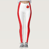 Leggings van Canada Flag Red en White (Voorkant)
