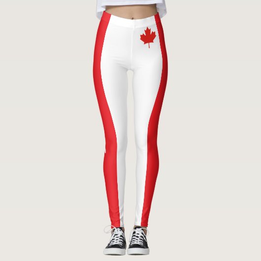 Leggings van Canada Flag Red en White (Voorkant)