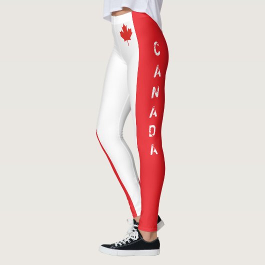 Leggings van Canada Flag Red en White (Links)
