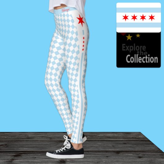 Leggings van Chicago, premium mode, Chicago Flag