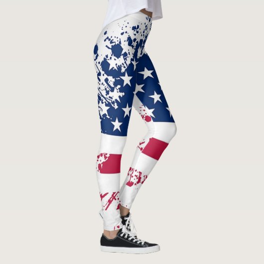 Leggings van de Amerikaanse patriottisme-vlag (Rechts)