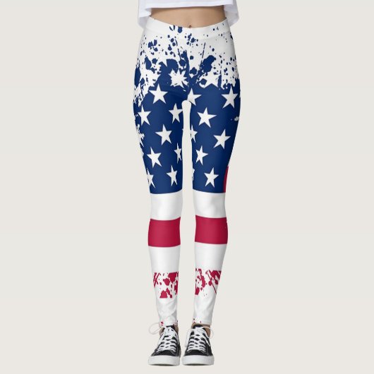 Leggings van de Amerikaanse patriottisme-vlag (Voorkant)
