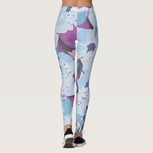 leggings van de blauwe bloementkersen (Achterkant)