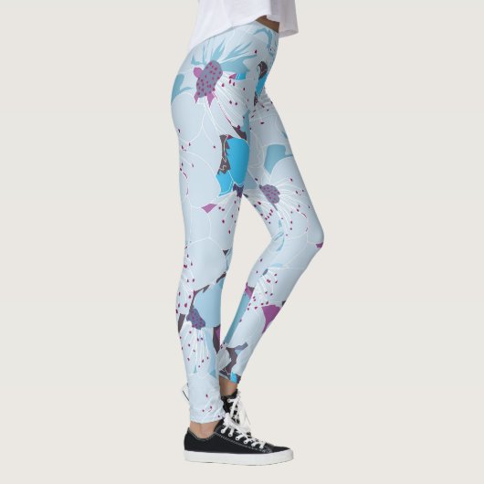 leggings van de blauwe bloementkersen (Rechts)