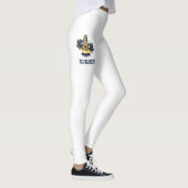 Leggings van de blauwe en gele chagrijnig (Rechts)