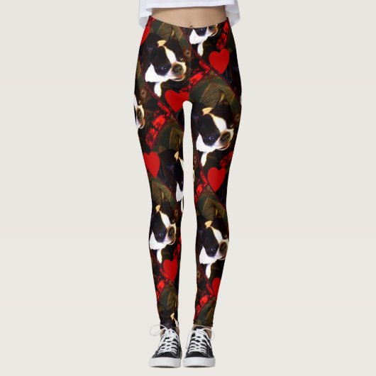 Leggings van de Boston Terrier-hondenkunst van val (Voorkant)
