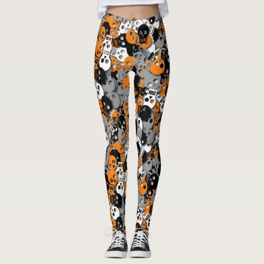 Leggings van de Confetti van de schedel - Meervoud (Voorkant)