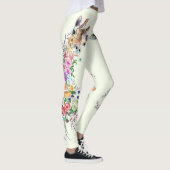Leggings van de Giraffe van de bloemen van de lent (Rechts)