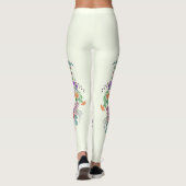 Leggings van de Giraffe van de bloemen van de lent (Achterkant)