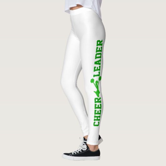 Leggings van de groene en witte Cheerleader (Links)
