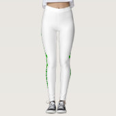 Leggings van de groene en witte Cheerleader (Voorkant)