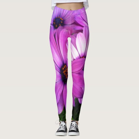 Leggings van de hoogtebloemen;  in roze (Voorkant)