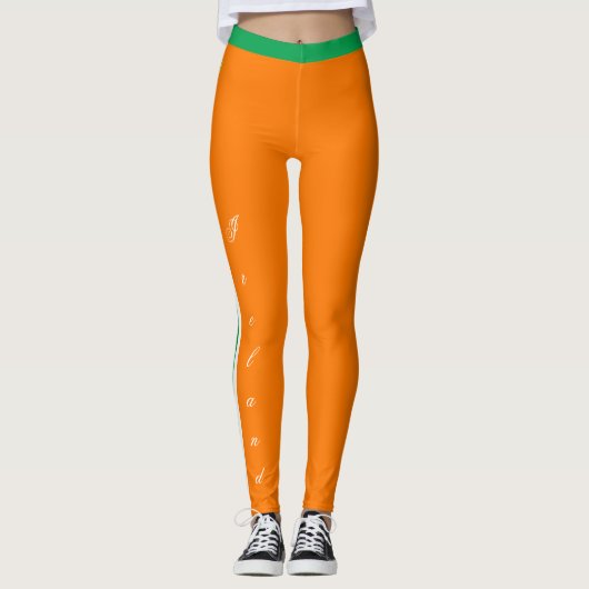 Leggings van de Ierse mode, Ierse vlag / sport (Voorkant)