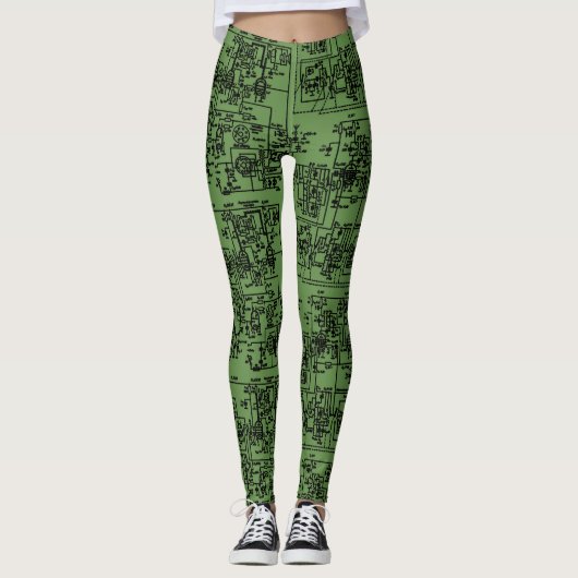 Leggings van de kringloop (zwart) (Voorkant)
