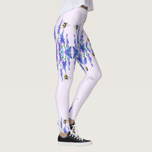 Leggings van de lente- en bijenbloemen (Rechts)
