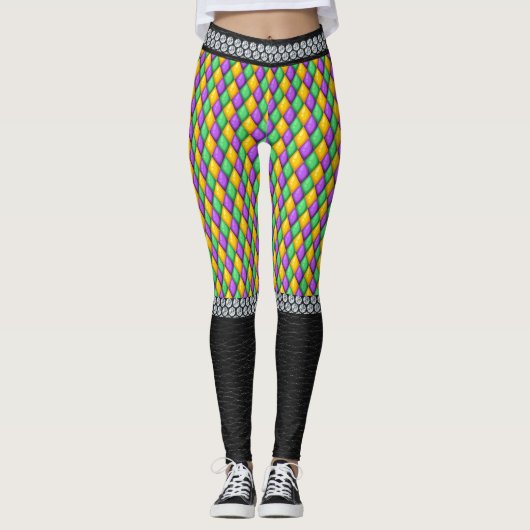 Leggings van de Pop Mardi Gras 6b Diamonds (Voorkant)