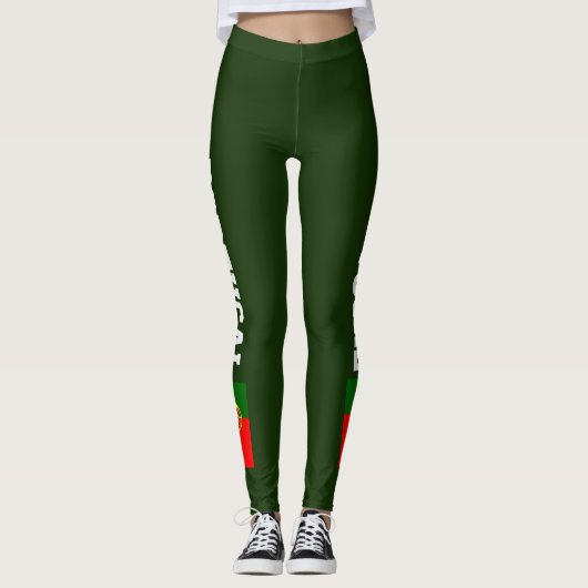 Leggings van de Portugese vlag voor sportfitness y (Voorkant)