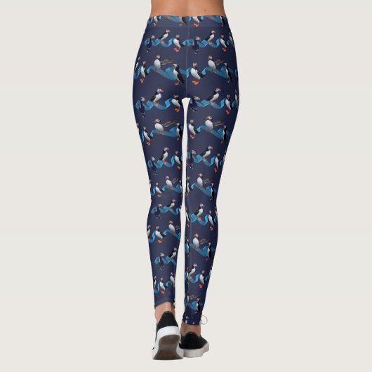 Leggings van de Puffin Party (marine) (Achterkant)