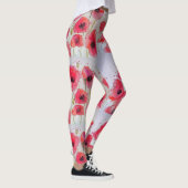 Leggings van de Rode Poppy Floral-Waterverf (Rechts)