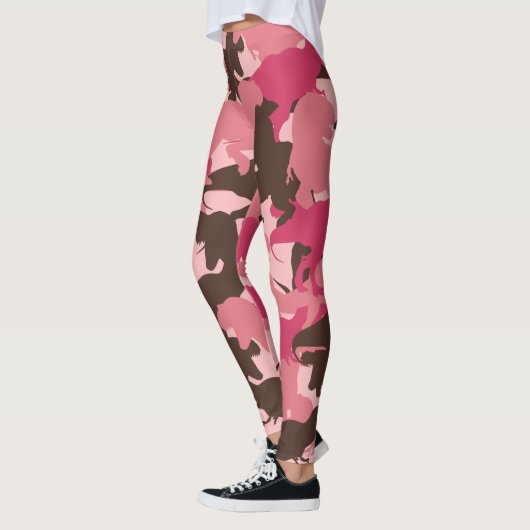 Leggings van de roze Dinosaur Camouflage (Links)