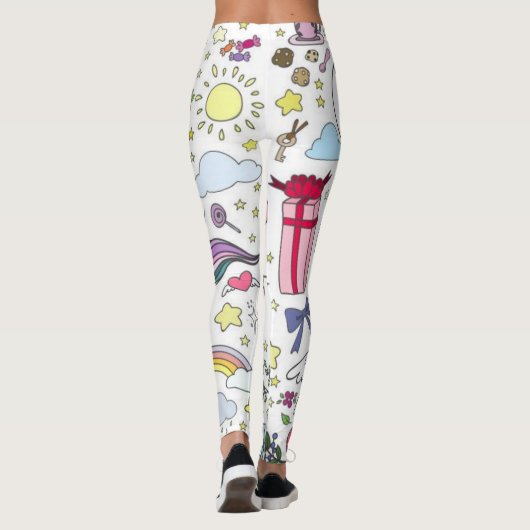 Leggings van de Unicorn-regenboog (Achterkant)