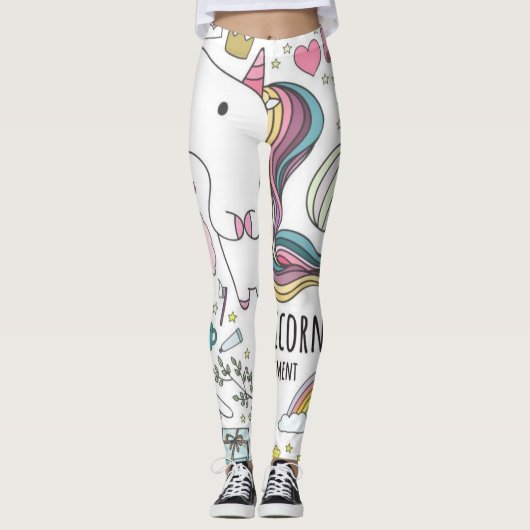 Leggings van de Unicorn-regenboog (Voorkant)