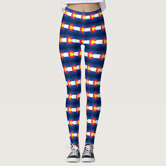 Leggings van de vlag van Colorado-flessenpatroon (Voorkant)
