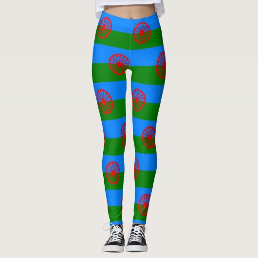 Leggings van de vlag van Romani en Gypsy Wagon Whe (Voorkant)