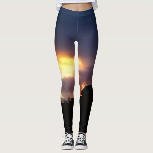 leggings van de vuurgolfzonsondergang. (Voorkant)