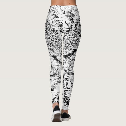 Leggings van de Waterverf Green Eyed Tabby Cat Fau (Achterkant)