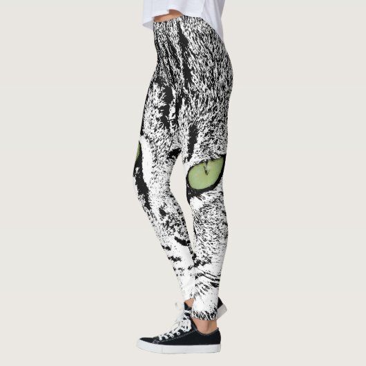 Leggings van de Waterverf Green Eyed Tabby Cat Fau (Links)