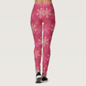 Leggings van de wintervakantie met sneeuwvlokken v (Achterkant)