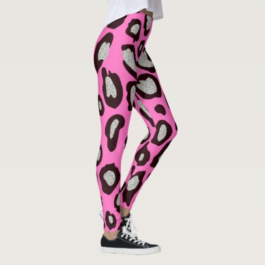 Leggings van de zwarte en roze luipaard (Rechts)