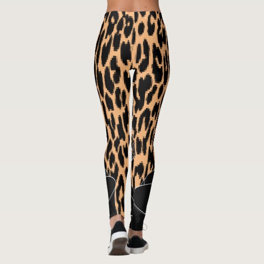 Leggings van de zwarte leoparboog (Achterkant)