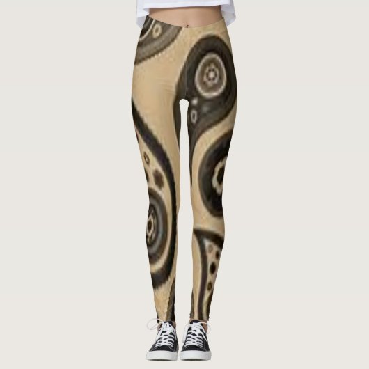 leggings van de zwarte paisley (Voorkant)
