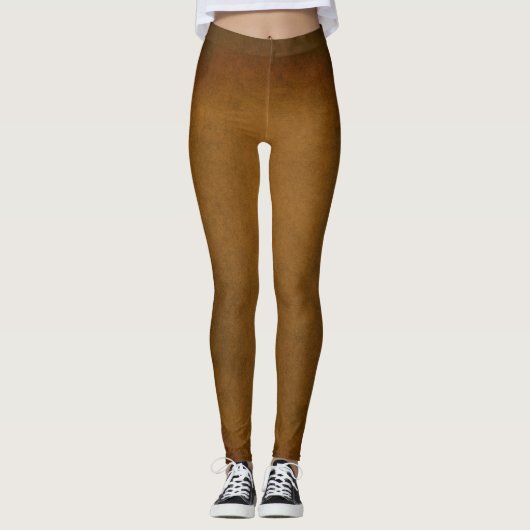 Leggings van diepgetextielde Oranje Herfst voor vr (Voorkant)