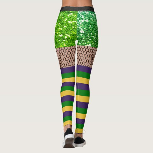 Leggings van Easy Mardi Gras Costume Fishnet Glitt (Achterkant)