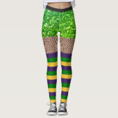 Leggings van Easy Mardi Gras Costume Fishnet Glitt (Voorkant)