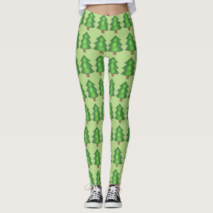 Leggings van een boompje met groene bospijn in de